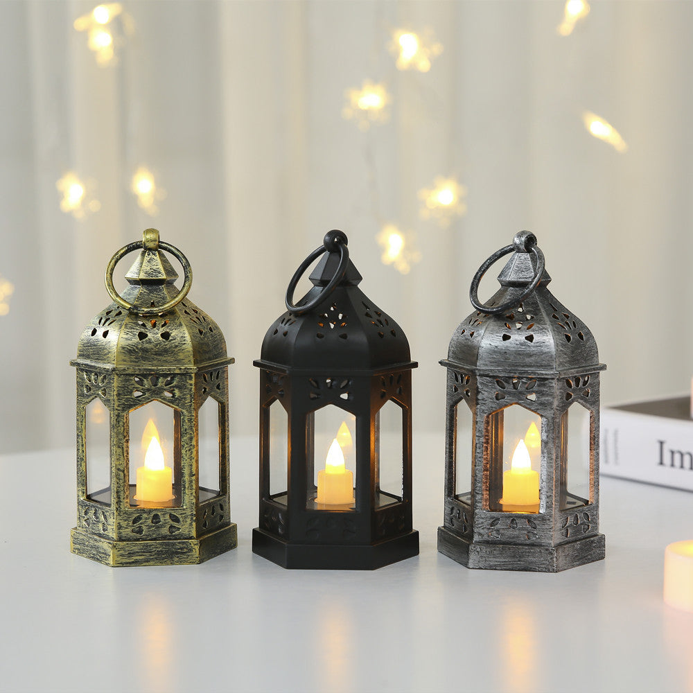 Moroccan Style Hexagonal Metal LED Lantern Bowlift