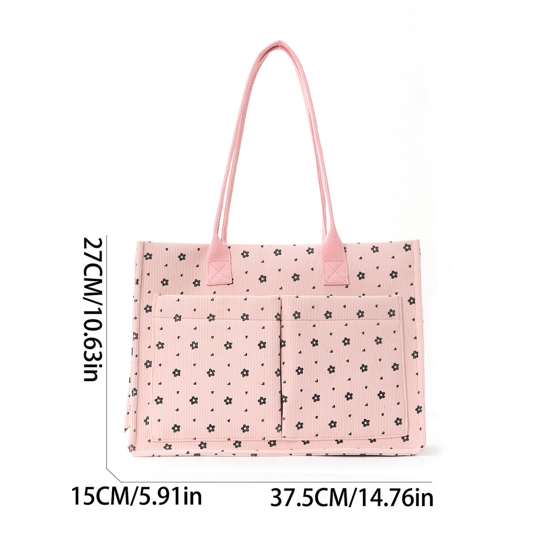 Shopping bag with floral pattern and practical exterior pockets Bowlift