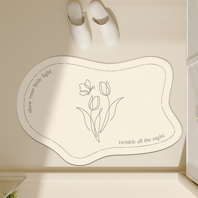 Floral-Inspired Decorative Bath Mat Bowlift