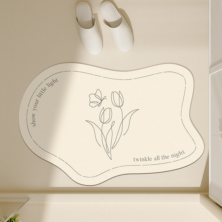 Floral-Inspired Decorative Bath Mat Bowlift