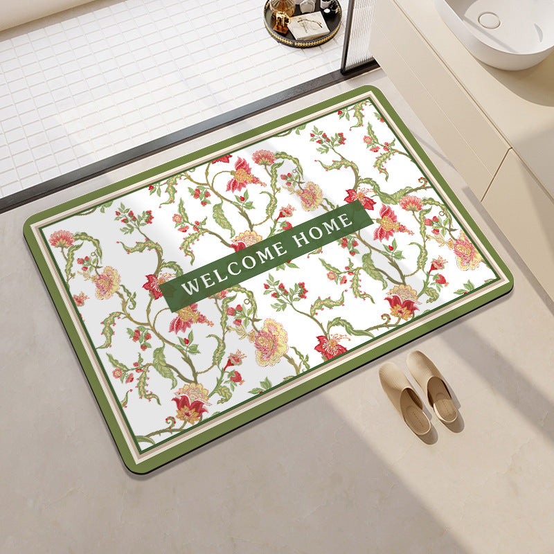 Stylish Floral Patterned Comfort Bath Mat Bowlift