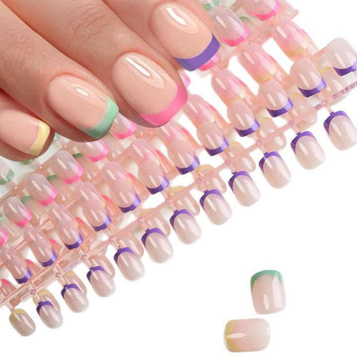 Decorative French Tip Press-On Nail Set Bowlift