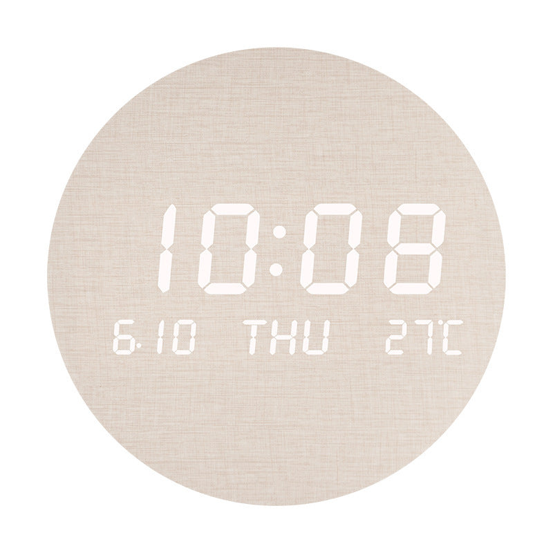 Round Digital Wall Clock with Multifunctional Display Bowlift