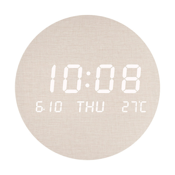 Round Digital Wall Clock with Multifunctional Display Bowlift