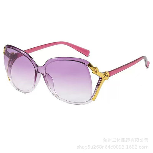 Oversized Floral Accent Sunglasses