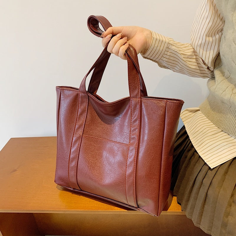 Classic Faux Leather Tote Bag Bowlift