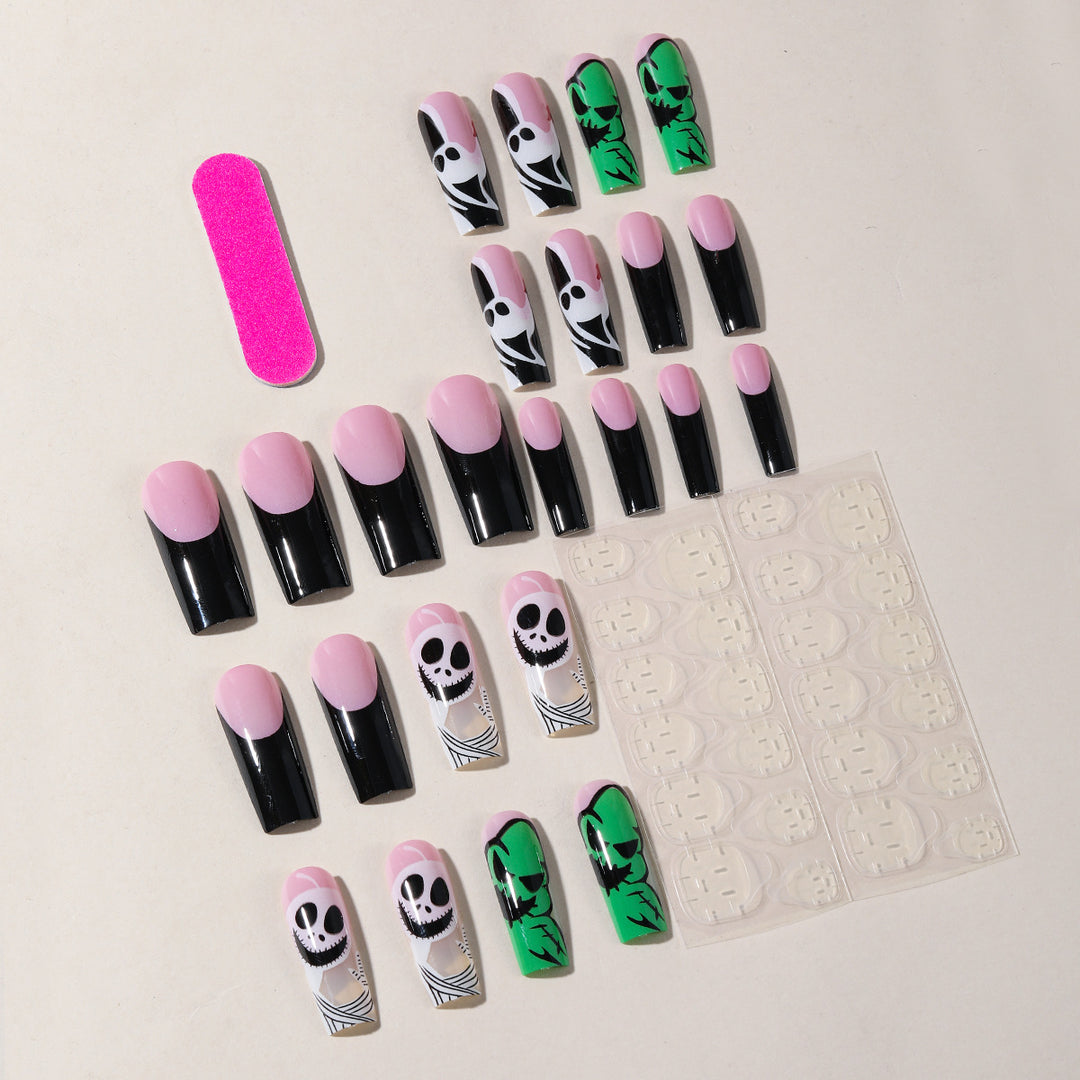 Whimsical Skull Art Nail Extensions Bowlift
