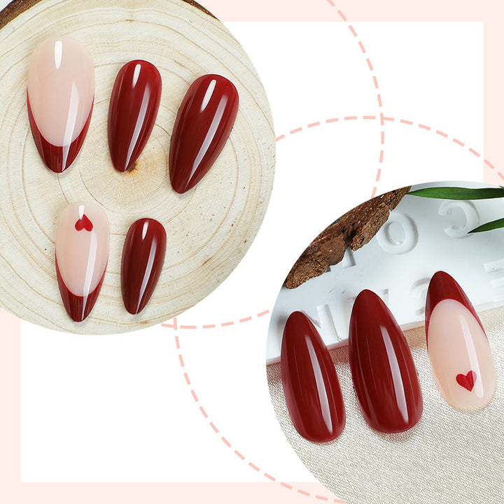 Press-On Nail Art Collection with Heart and Ombre Designs Bowlift
