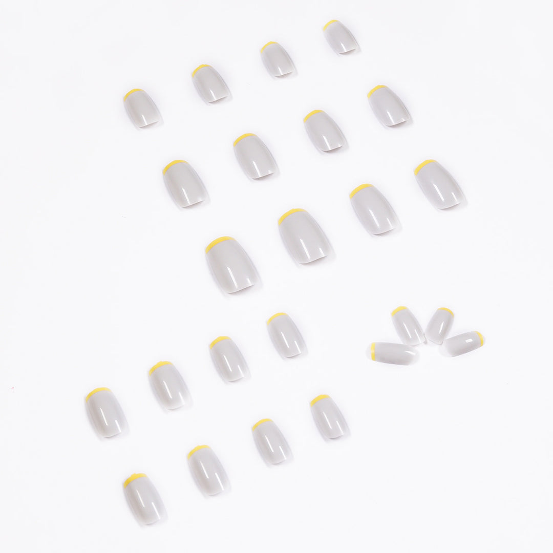 Artistic nail extensions with modern French-tip design Bowlift