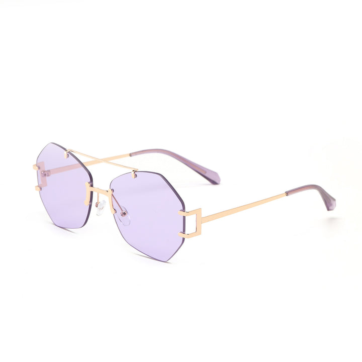 Women's fashionable octagonal sunglasses with delicate metal frame Bowlift