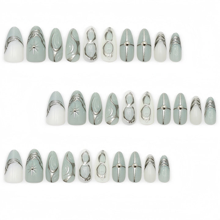 Elegant Artificial Nails with Artistic Accents Bowlift