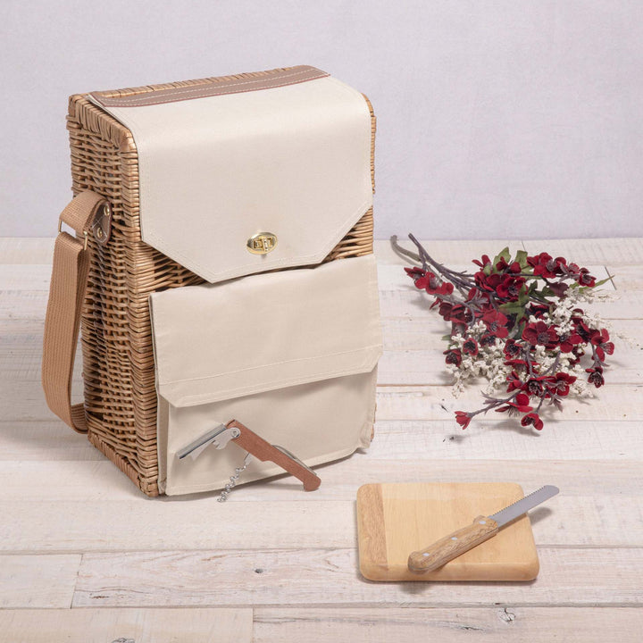 Ladies Elegant Picnic Basket with Practical Compartments Bowlift