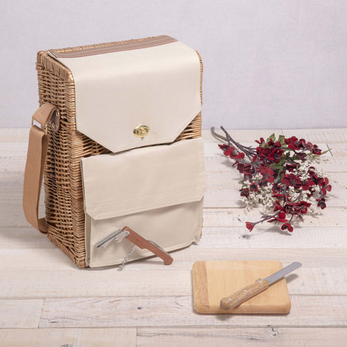 Ladies Elegant Picnic Basket with Practical Compartments Bowlift