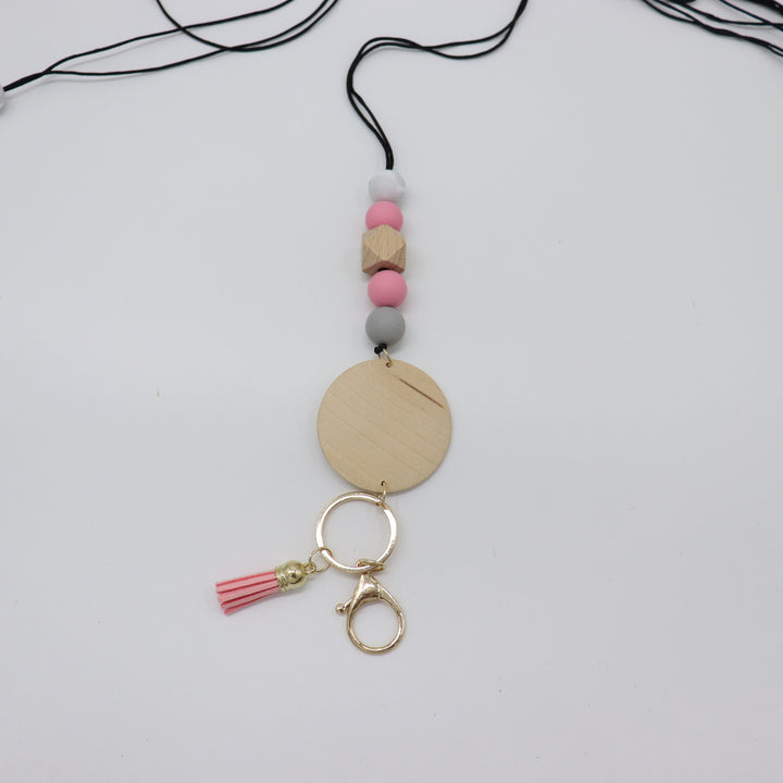 Beaded Keychain Lanyard with Decorative Tassel Bowlift