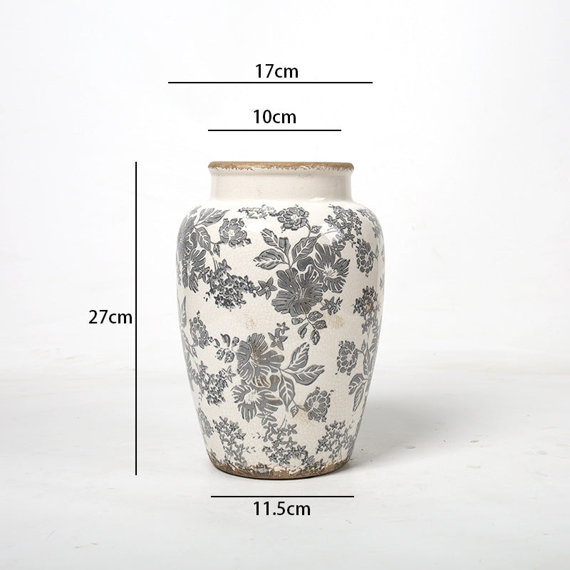 Floral Ceramic Vase with Artistic Design Bowlift