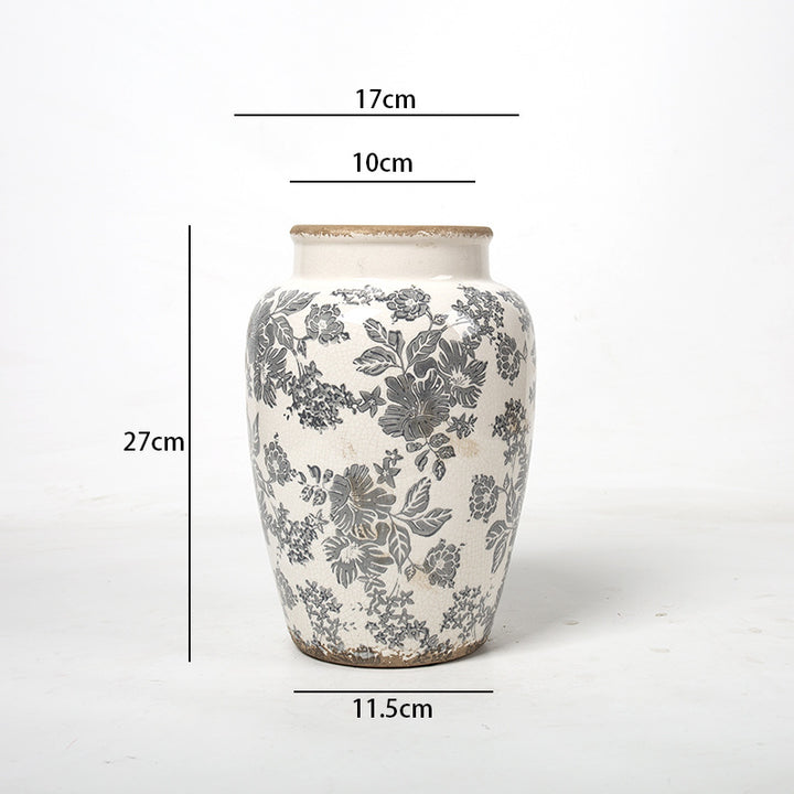 Floral Ceramic Vase with Artistic Design Bowlift