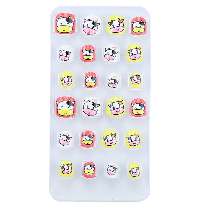 Playful Cartoon Animal Press-On Nail Set Bowlift