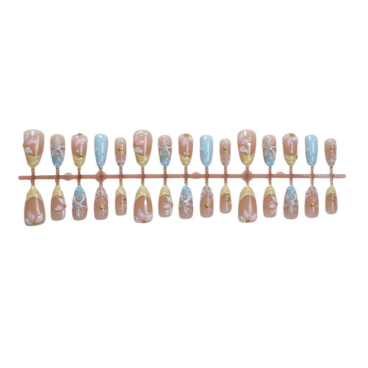 Floral Decorative Press-On Nail Set Bowlift 1788495993
