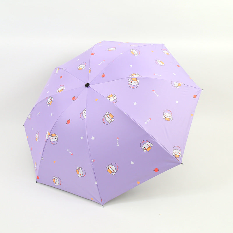 Women's Folding Umbrella with Fun Animal Design Bowlift