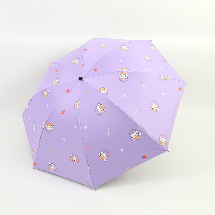 Women's Folding Umbrella with Fun Animal Design Bowlift