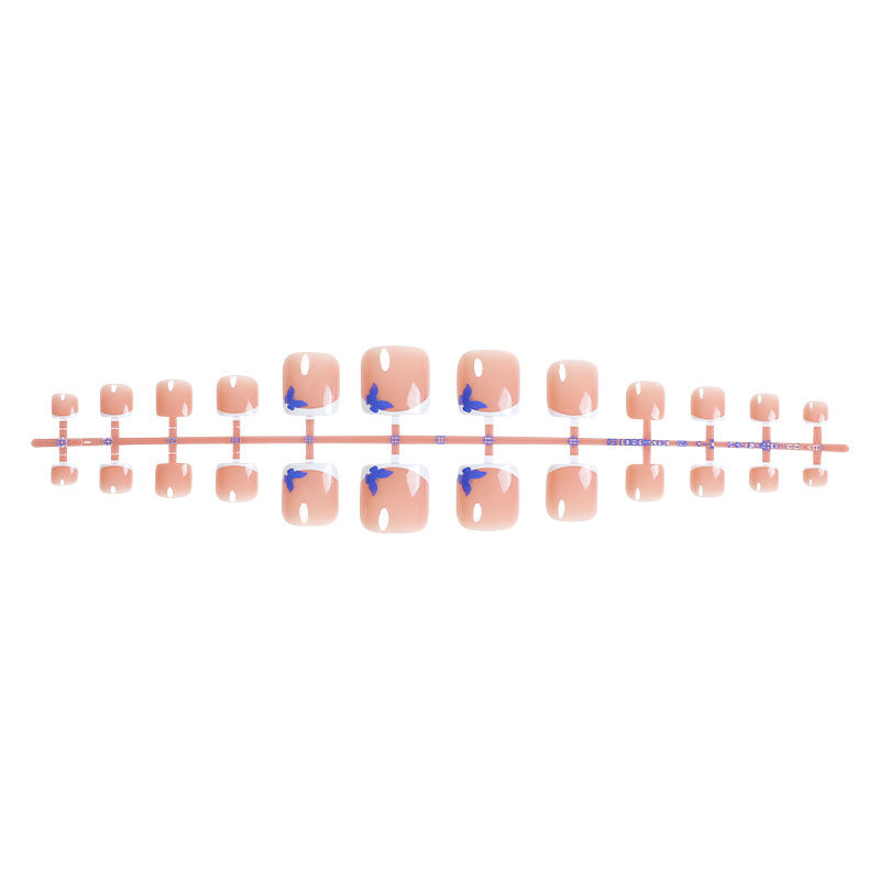 Elegant Press-On Nail Set with Whimsical Butterfly Designs Bowlift