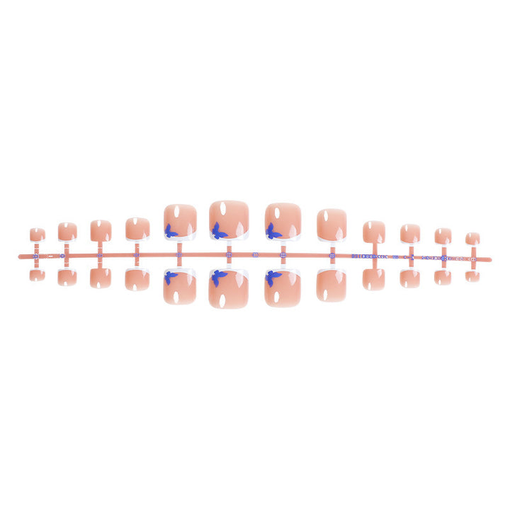 Elegant Press-On Nail Set with Whimsical Butterfly Designs Bowlift
