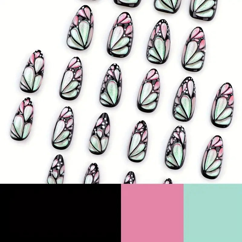 Artistic Butterfly-Inspired Nail Art Extensions Bowlift