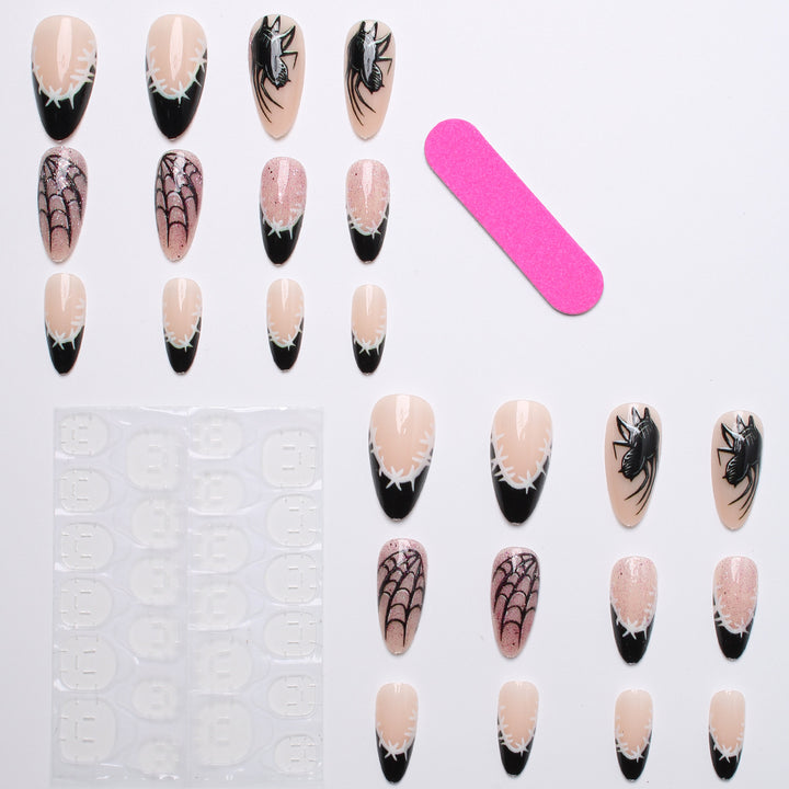 Creative spider design artificial nails Bowlift