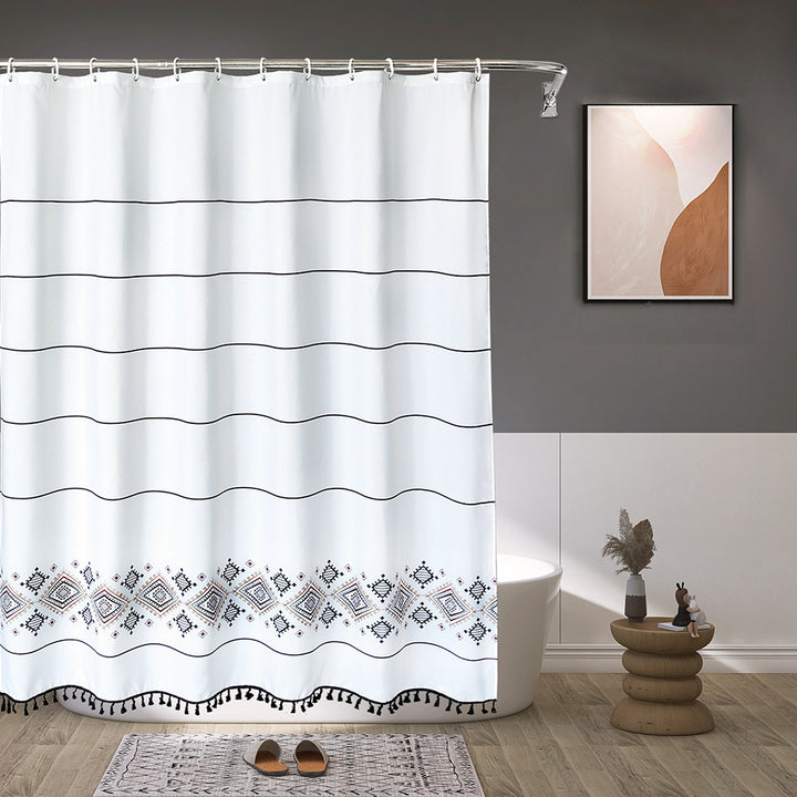 Artistic Patterned Shower Curtain Bowlift