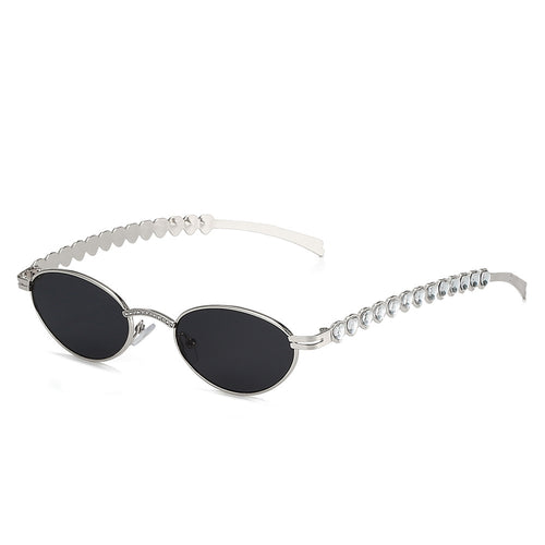 Elegant Rhinestone-Embellished Cat-Eye Glasses Bowlift