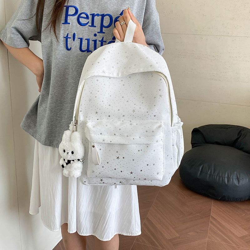 Girls' Star Patterned School Backpack Bowlift