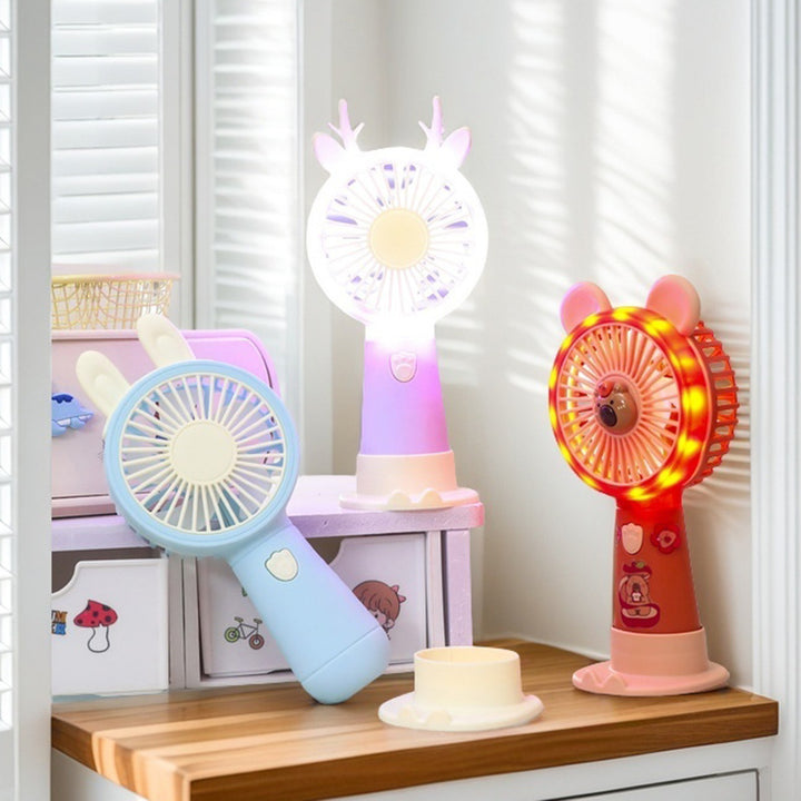 Women's Portable LED Fan in Cute Rabbit Design Bowlift