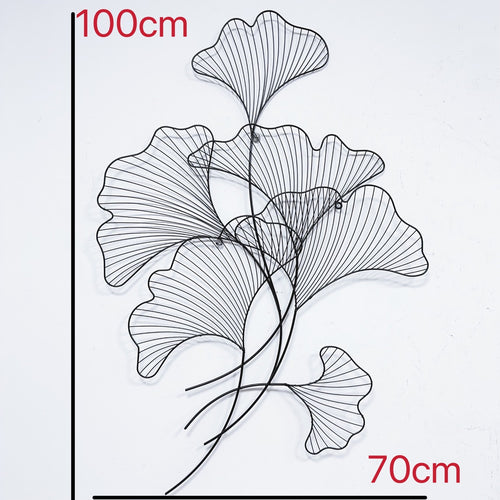 Elegant Ginkgo Leaf Metal Wall Sculpture Bowlift