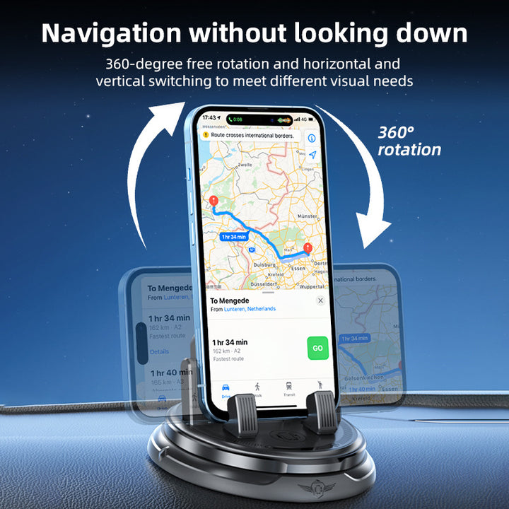 Unisex Car Smartphone Holder with 360-Degree Rotation Mechanism Bowlift