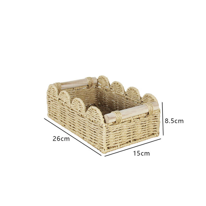 Scalloped Woven Storage Basket Bowlift