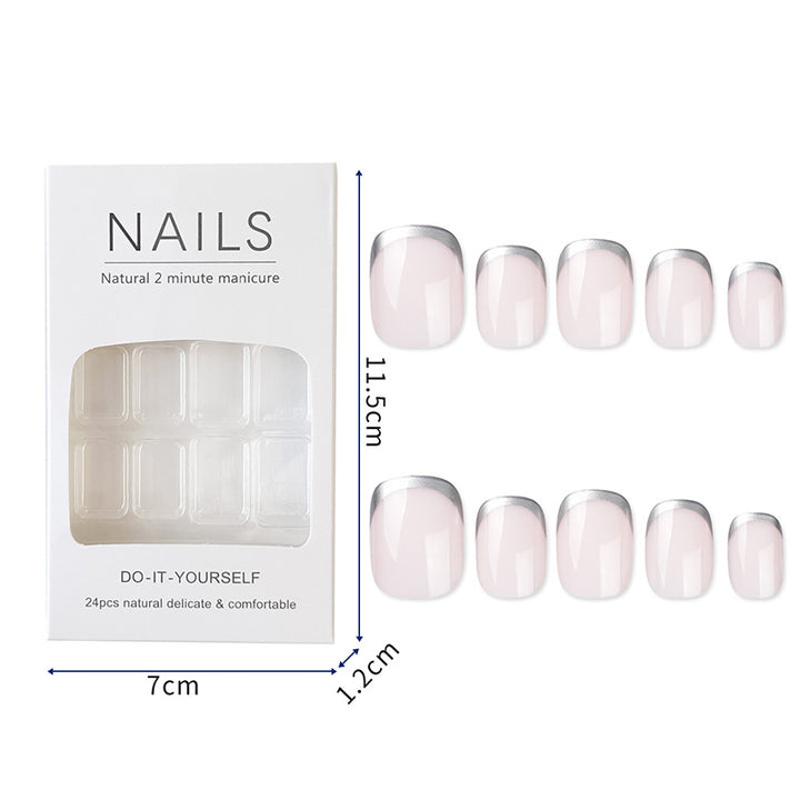 Artificial Nails in Natural French Tip Design Bowlift