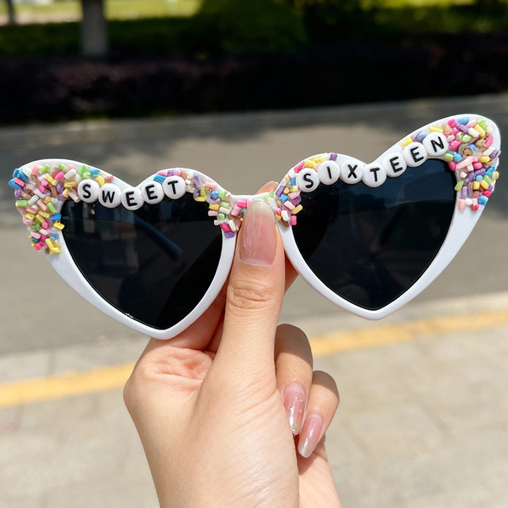 Glamorous Heart-Shaped Bridal Sunglasses Bowlift