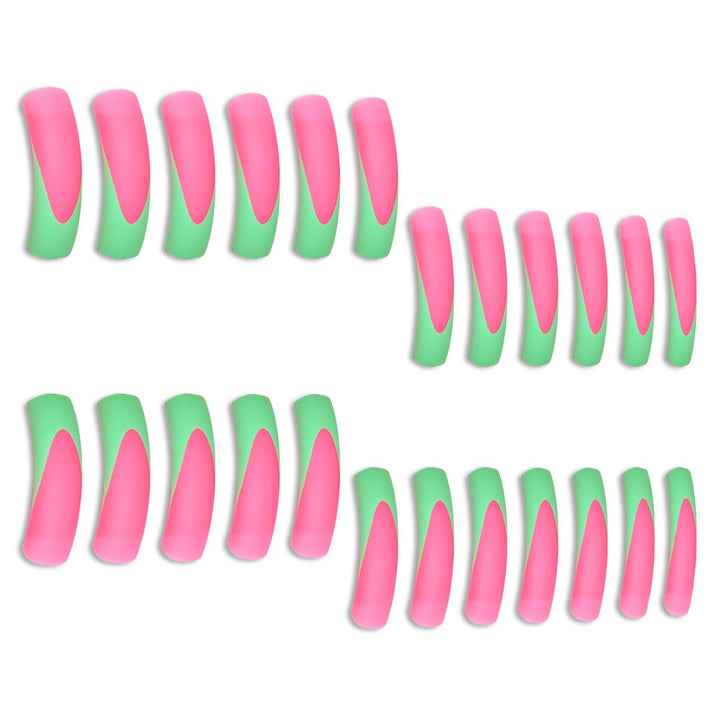 Stylish Long Press-On Nails with Artistic Ombre Design Bowlift