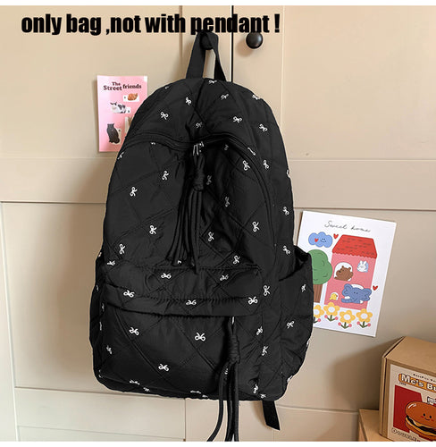 Quilted Casual School Backpack Bowlift