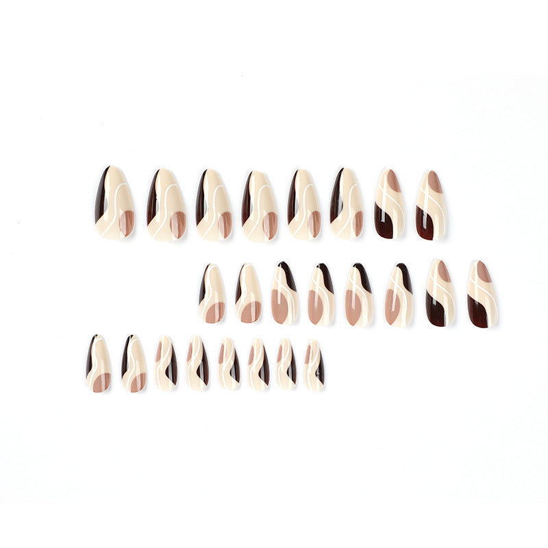 Artificial nail extensions in elegant wave design Bowlift