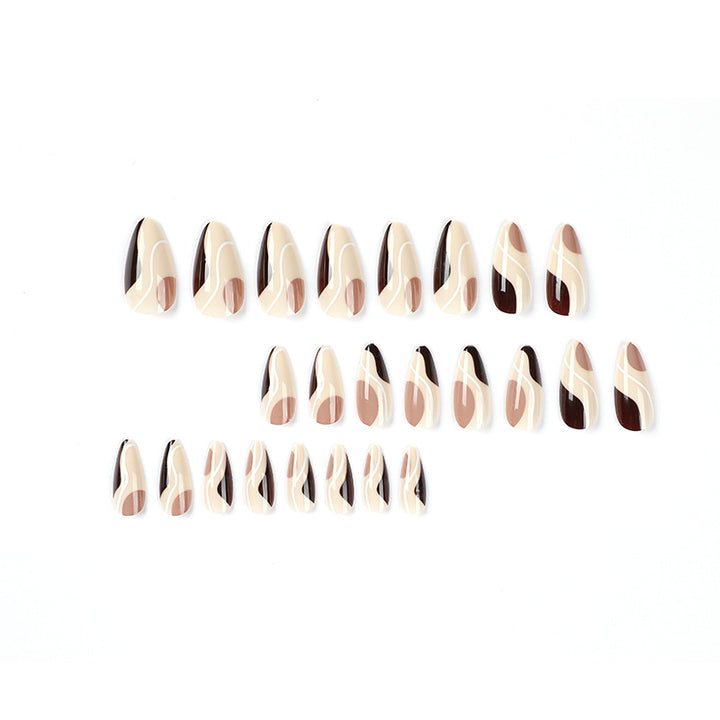 Artificial nail extensions in elegant wave design Bowlift