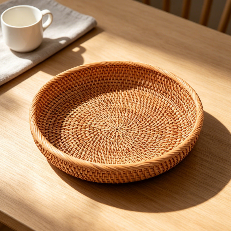 Round Decorative Woven Serving Tray Bowlift