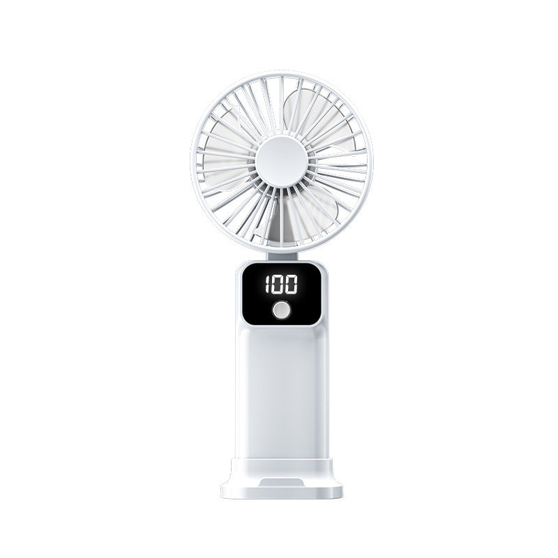 Unisex portable battery fan with digital display and integrated power bank Bowlift