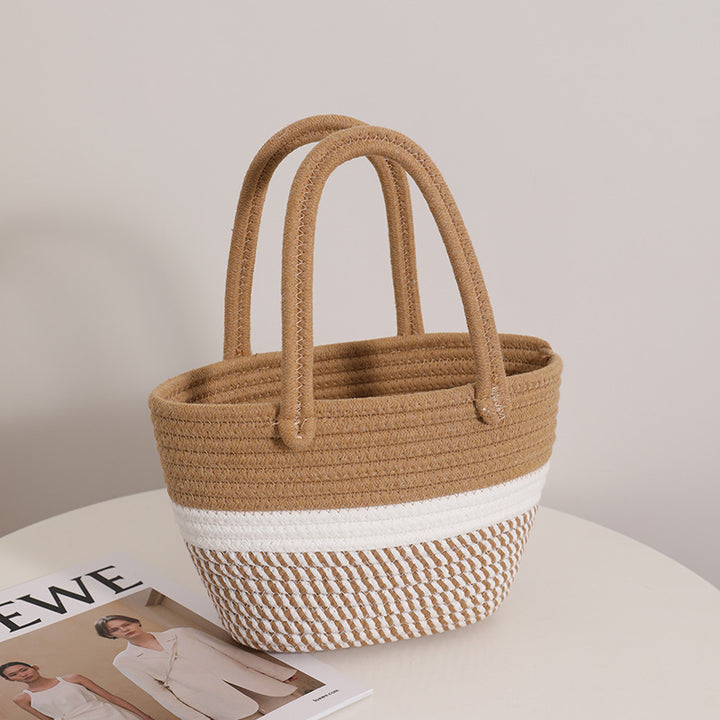 Fashionable Handbag Made of Braided Textile Bowlift