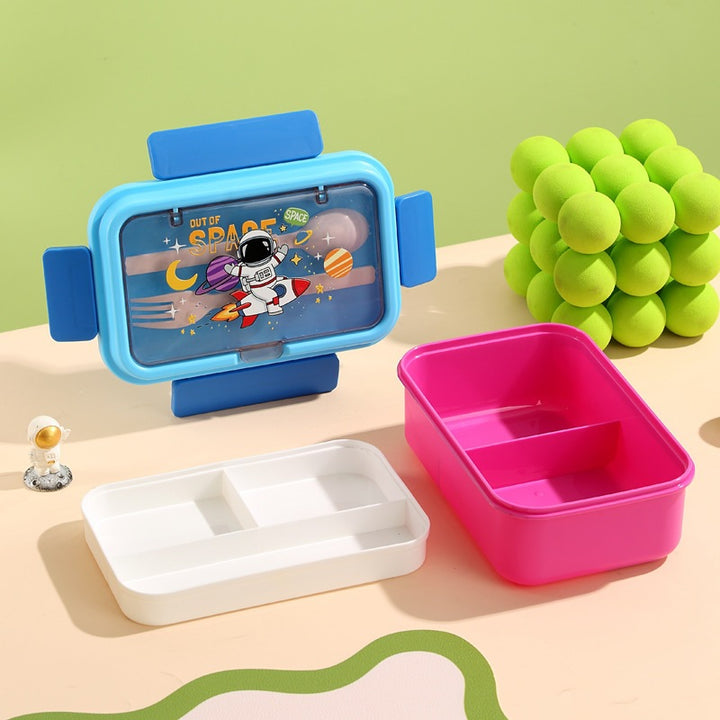 Cartoon-Themed Lunch Box with Divided Compartments