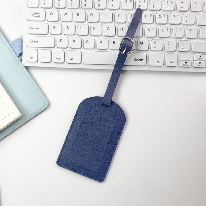 Premium Leather Luggage Tag with Adjustable Strap and ID Window Bowlift