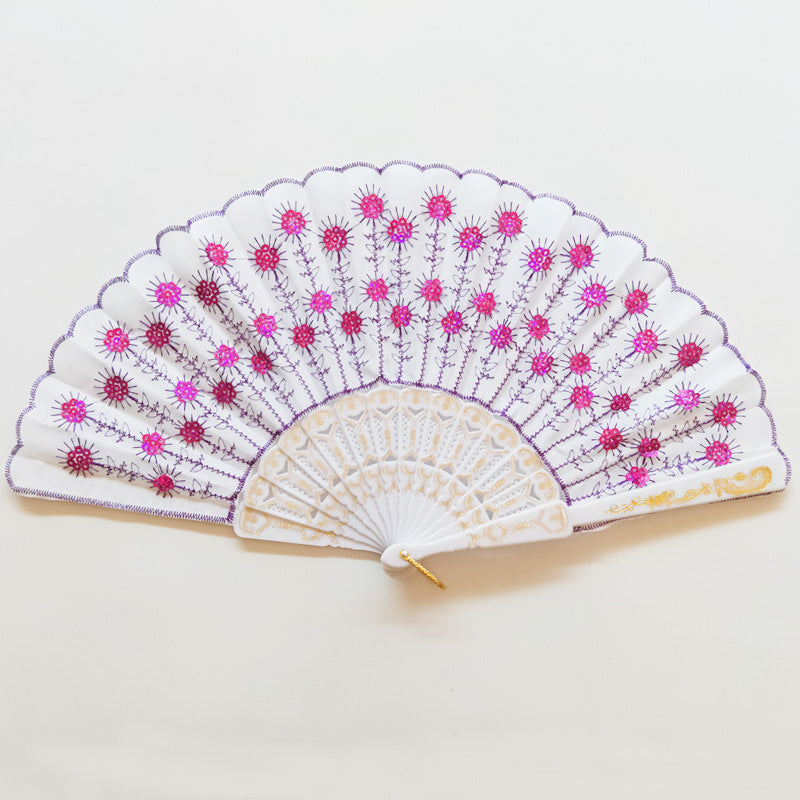 Ladies handcrafted fan with exquisite embroidery Bowlift