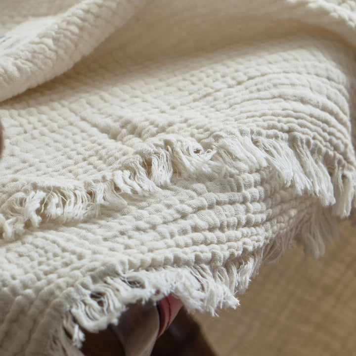 Women’s high-quality and luxurious waffle texture plaid blanket Bowlift