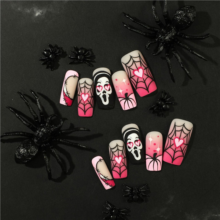 Artistic Halloween Themed Press-On Nail Extensions Bowlift
