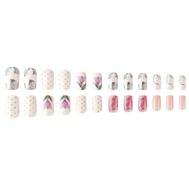 Elegant Floral Design Gel Nail Art Bowlift